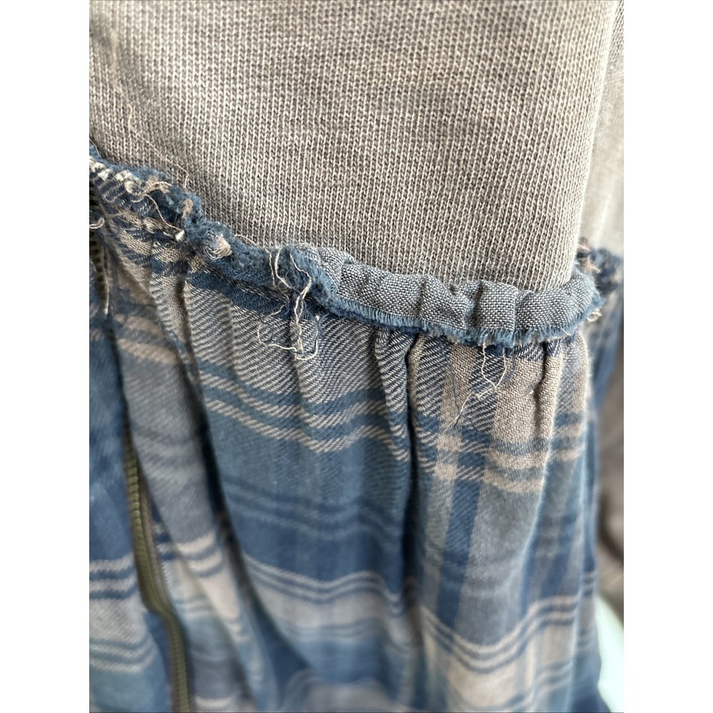 Lucky Brand Women's XS Brown Blue‎ Distressed Plaid Full Zip Lightweight Jacket - Picture 7 of 15